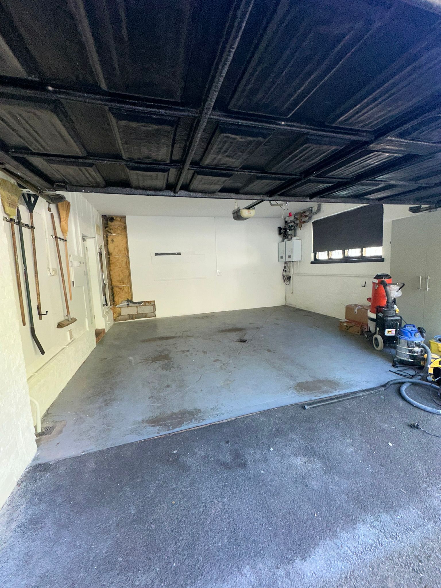 Garage floor prepared before the resin system is applied