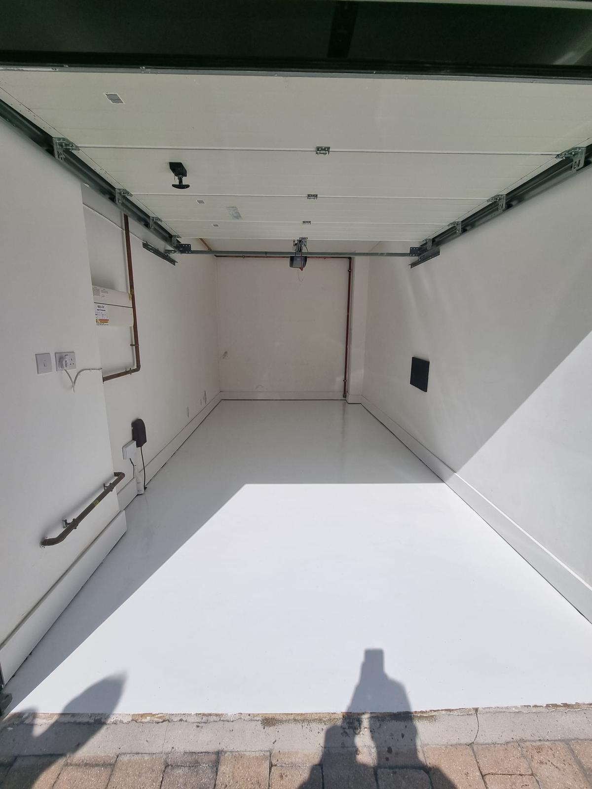 White floor in a garage