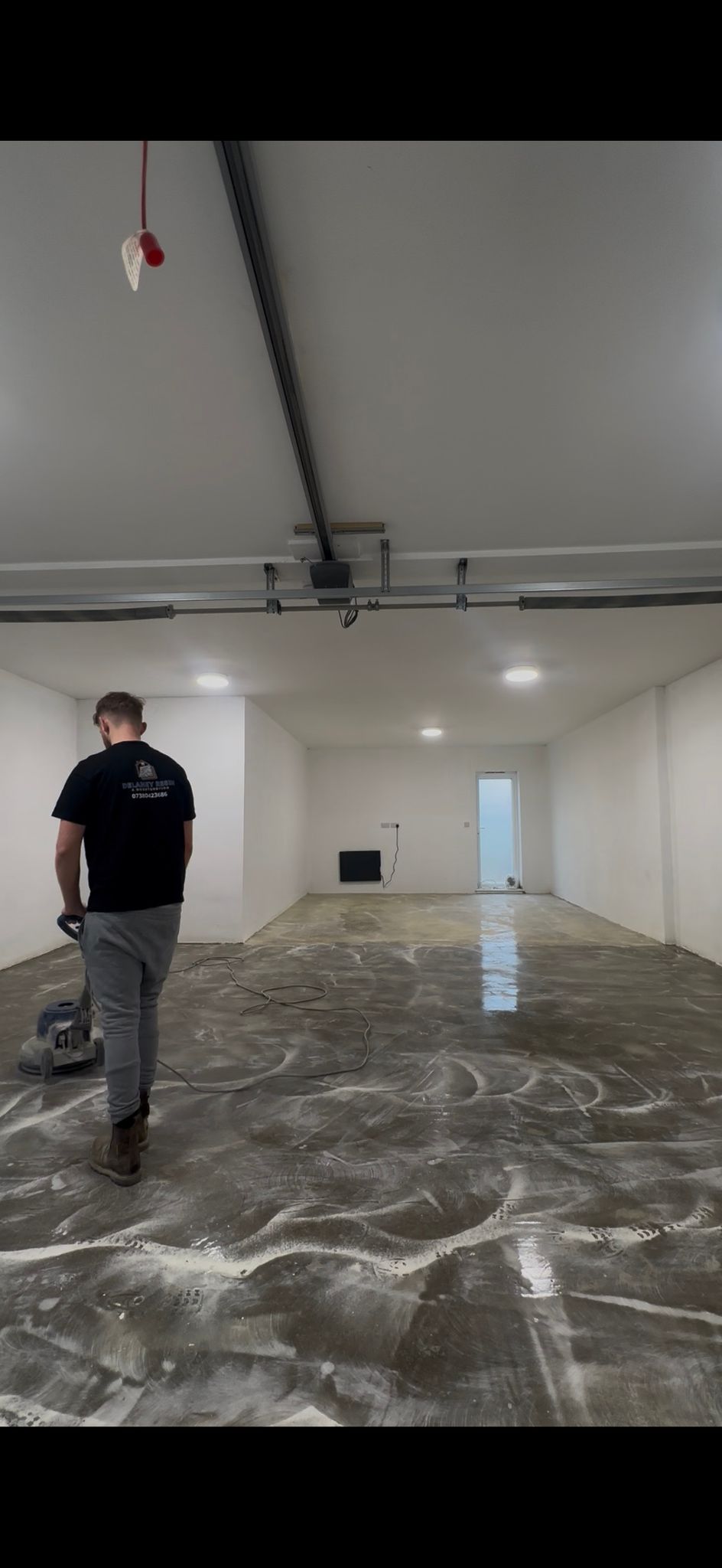 Surface preparation work on an existing garage floor